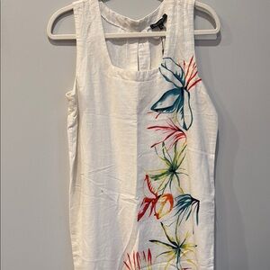 For Cynthia White and Blue Sleeveless Dress